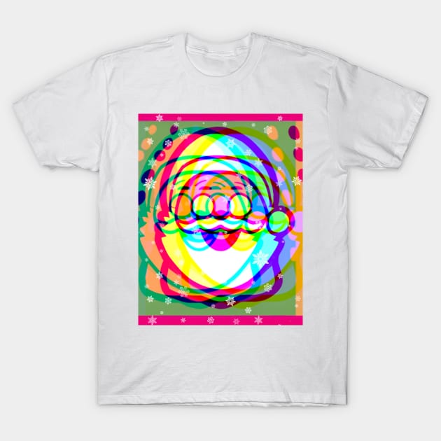 Psychedelic Trippy Xmas Happy Santa T-Shirt by FineArtMaster